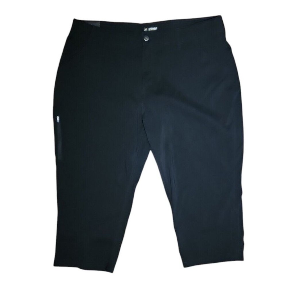NWT KHOMBU Solid All Black Capri Hiking Outdoor‎ Pants Womens Size XXL